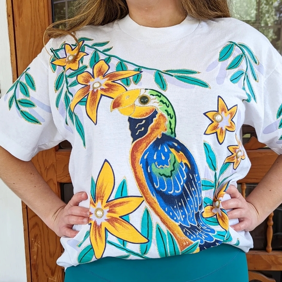 90s India Ink Handpainted Tee - Picture 2 of 5